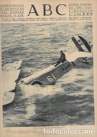 Coleccionismo de Revistas y Peri&oacute;dicos: PERIODICO ABC MADRID-SEVILLA 20 MAYO DE 1930 N&ordm;8548 NAUFRAGO EN EL MEDITERRANEO. A-ABC-0173