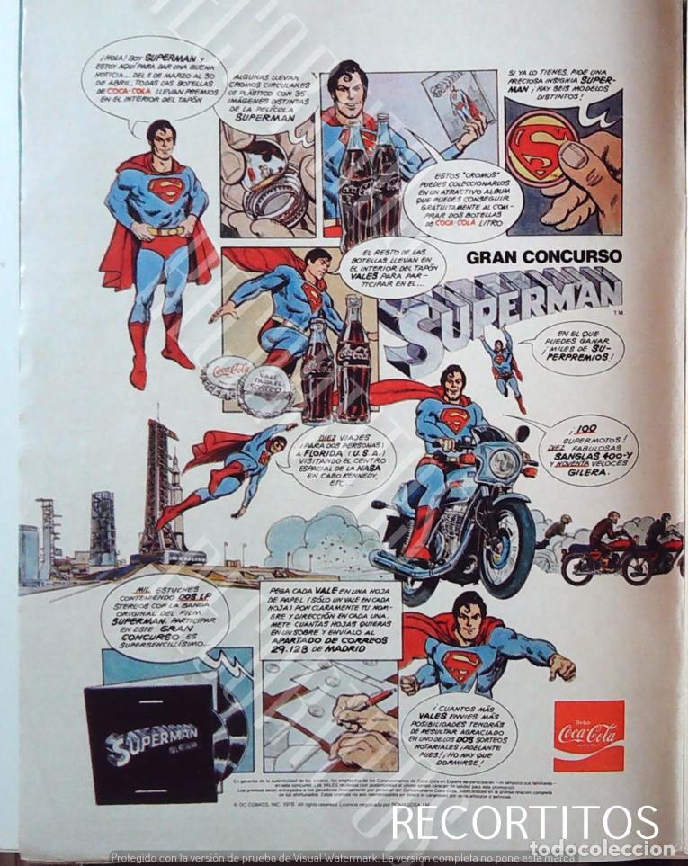 Coleccionismo de revistas y peri&oacute;dicos: coca cola coke superman 1979 promocion anuncio publicidad
