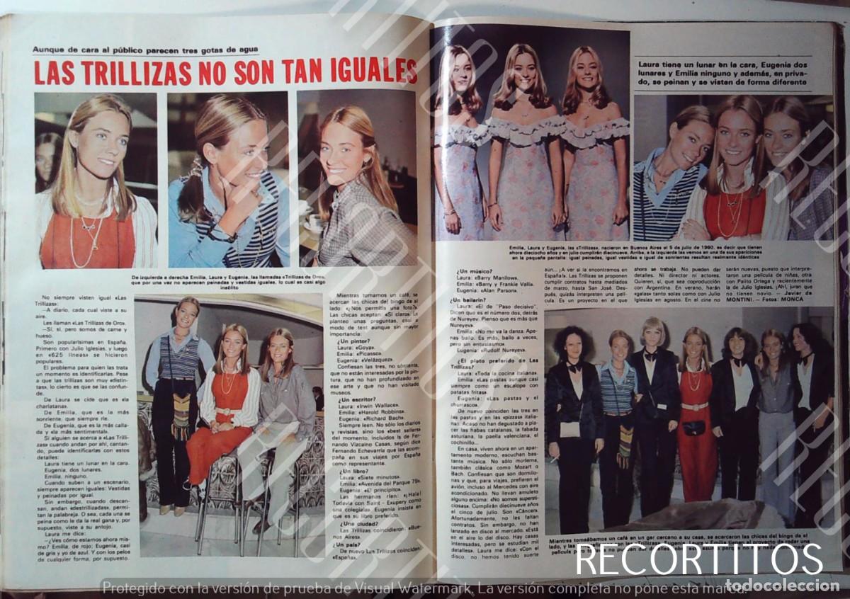 Coleccionismo de Revistas y Peri&oacute;dicos: LAS TRILLIZAS DE ORO DE JULIO IGLESIAS MARIA EMILIA laura eugenia