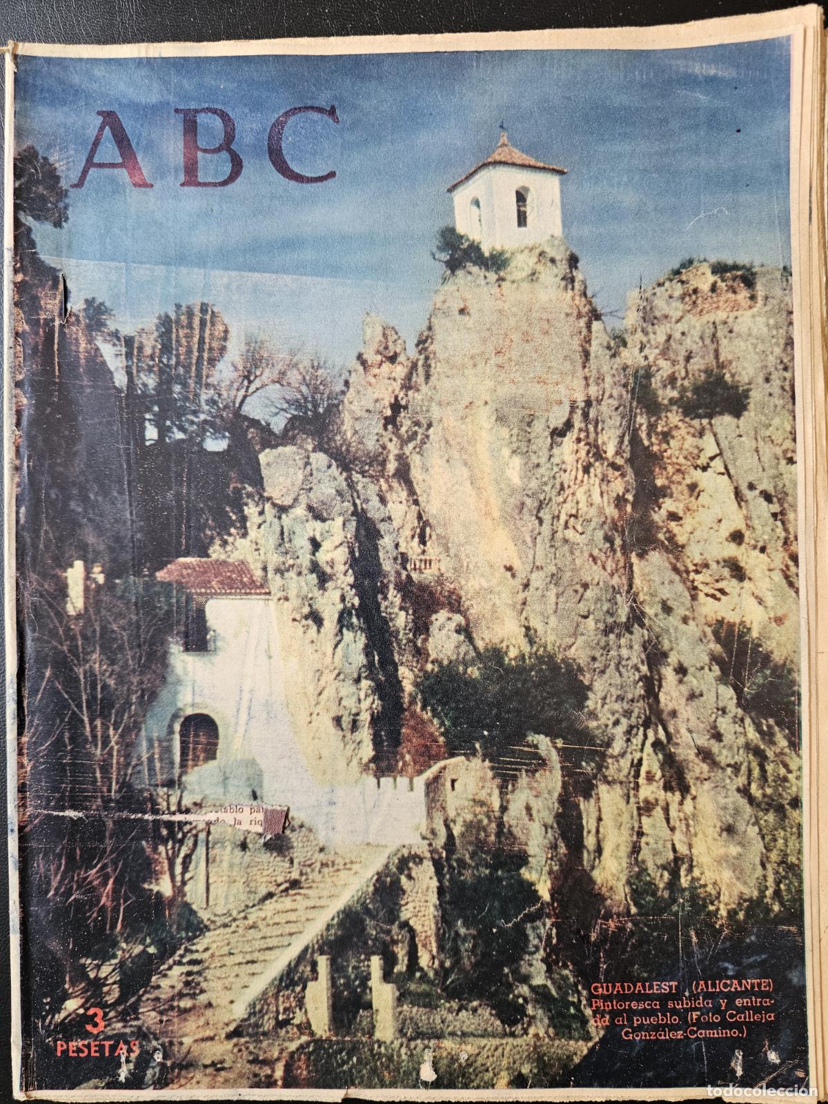 Coleccionismo de Revistas y Peri&oacute;dicos: PERIODICO ABC - 8 ABRIL 1961 - GUADALEST - ALICANTE - PRIMER MAPAMUNDI IMPRESO 1507