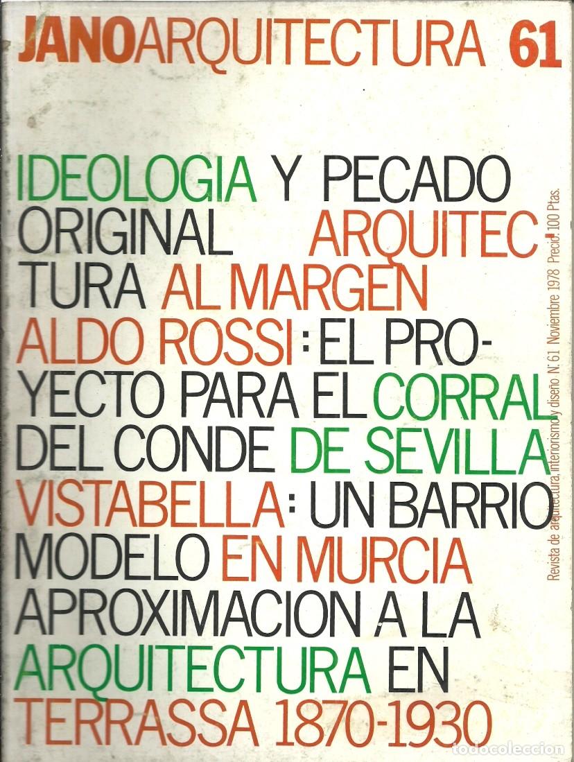 Coleccionismo de revistas y peri&oacute;dicos: REVISTA JANO ARQUITECTURA - n&ordm; 61. NOVIEMBRE 1978