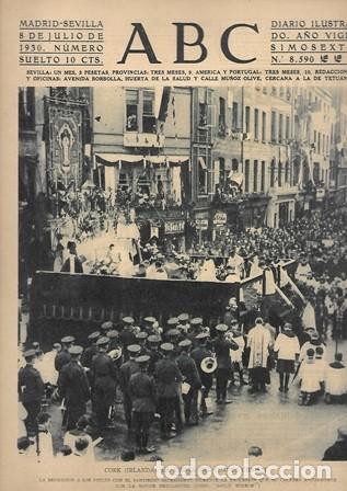 Coleccionismo de Revistas y Peri&oacute;dicos: PERIODICO ABC MADRID-SEVILLA 8 JULIO DE 1930 N&ordm;8590 CORK. CORPUS CHRISTI.A-ABC-0193