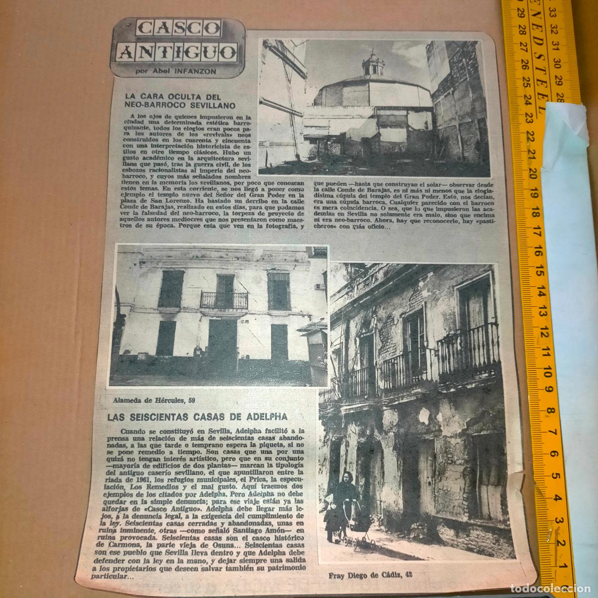 Coleccionismo de Revistas y Peri&oacute;dicos: NOTICIA SEVILLA CASCO ANTIGUO ANTONIO BURGOS - cara oculta neo barroco - casas de adelpha