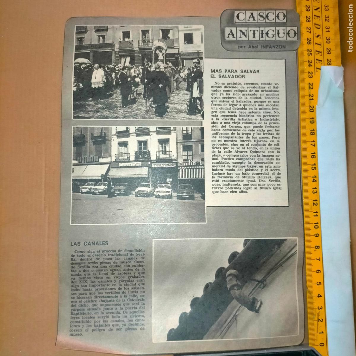Coleccionismo de revistas y peri&oacute;dicos: NOTICIA SEVILLA CASCO ANTIGUO ANTONIO BURGOS - SALVAR PLAZA DEL SALVADOR PROCESION NI&Ntilde;O JESUS CORPUS