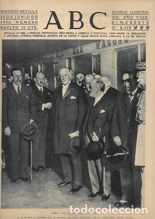 Coleccionismo de Revistas y Peri&oacute;dicos: PERIODICO ABC MADRID-SEVILLA DE 25 DE JUNIO DE 1930 N&ordm; 8579 PARIS EN LA ESTACION D&acute;ORSAY.A-ABC-0207