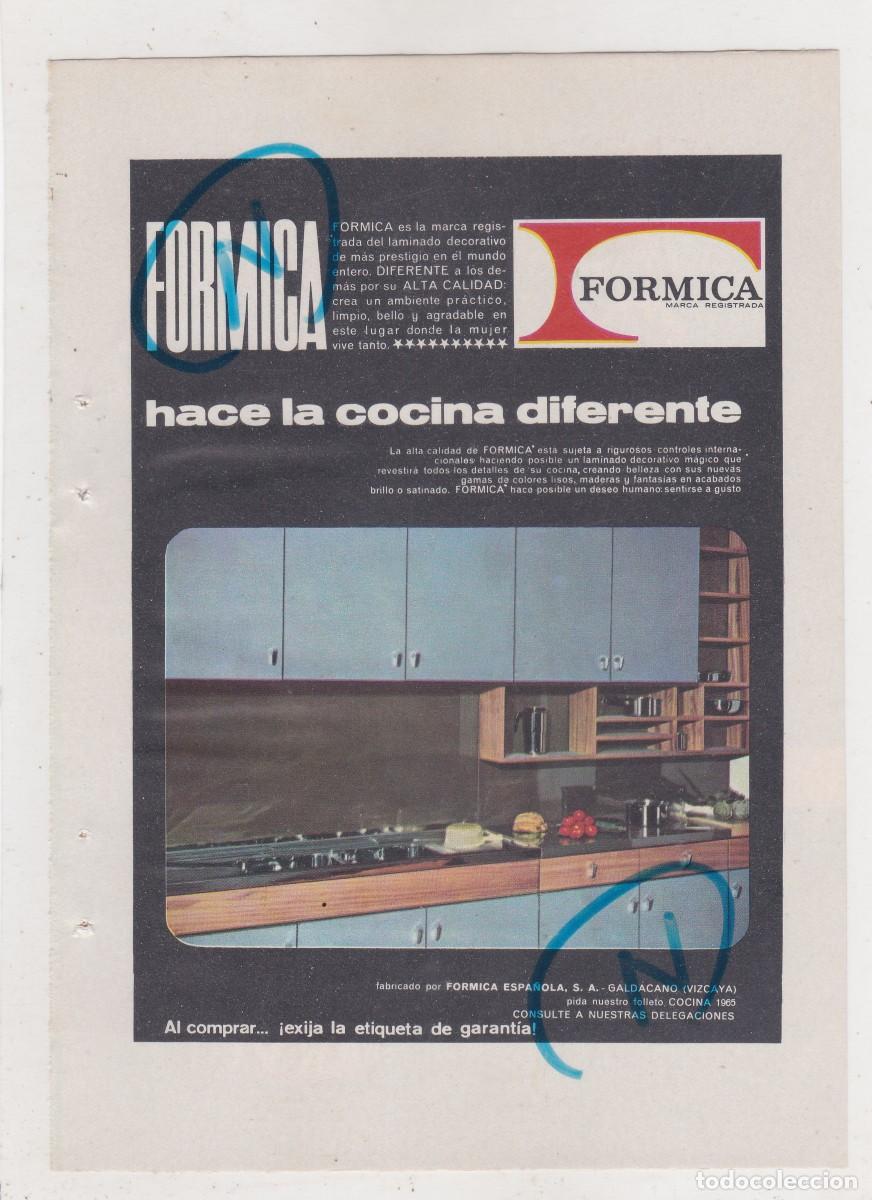 Coleccionismo de Revistas y Peri&oacute;dicos: PUBLICIDAD 1965. ANUNCIO FORMICA + BRANDY ESPLENDIDO. GARVEY (REVERSO)