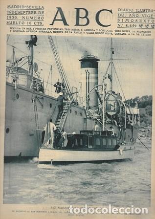 Coleccionismo de Revistas y Peri&oacute;dicos: PERIODICO ABC MADRID-SEVILLA 26 DE SEPTIEMBRE DE 1930 N&ordm;8659 SAN SEBASTIAN. JORNADA REGIA.A-ABC-0231