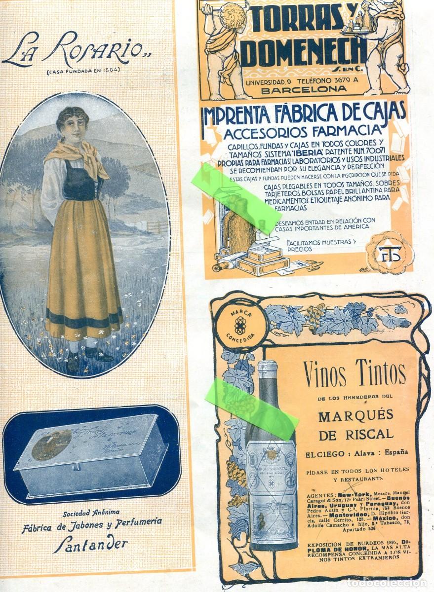 Collection Magazines and Newspapers: RECORTE DE PRENSA A&Ntilde;O 1921 PUBLICIDAD LA ROSARIO SANTANDER JABONES CAJAS CARTON TORRAS DOMENECH