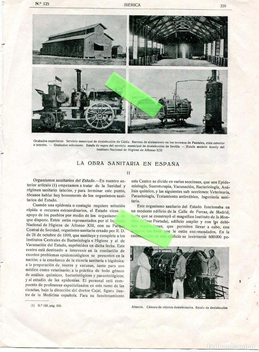Collectionnisme de Revues et Journaux: RECORTE DE PRENSA A&Ntilde;O 1916 DESINFECCION EN CADIZ SEVILLA ALMERIA INSTITUTO NACIONAL DE HIGIENE
