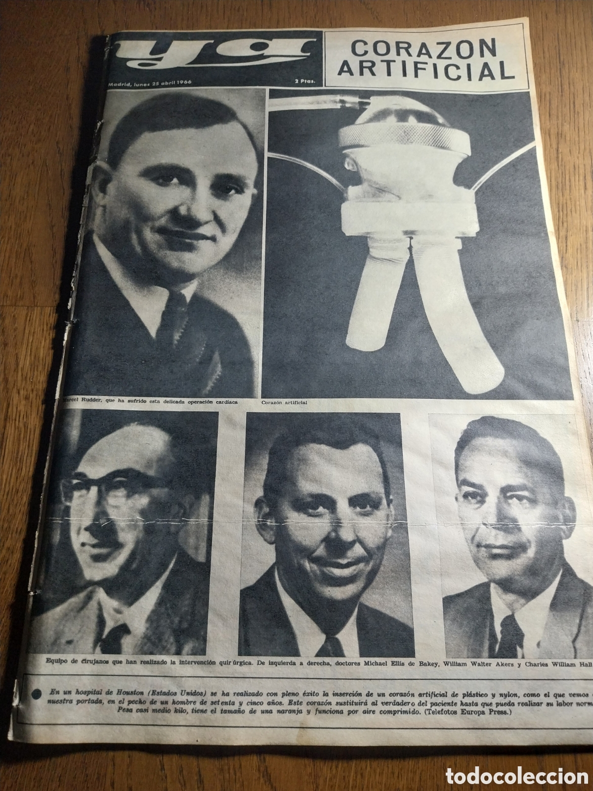 Coleccionismo de revistas y peri&oacute;dicos: YA 1966 CORAZON ARTIFICIAL.MADRID OLIMPICO. JUEGOS UNIVERSITARIOS NACIONALES