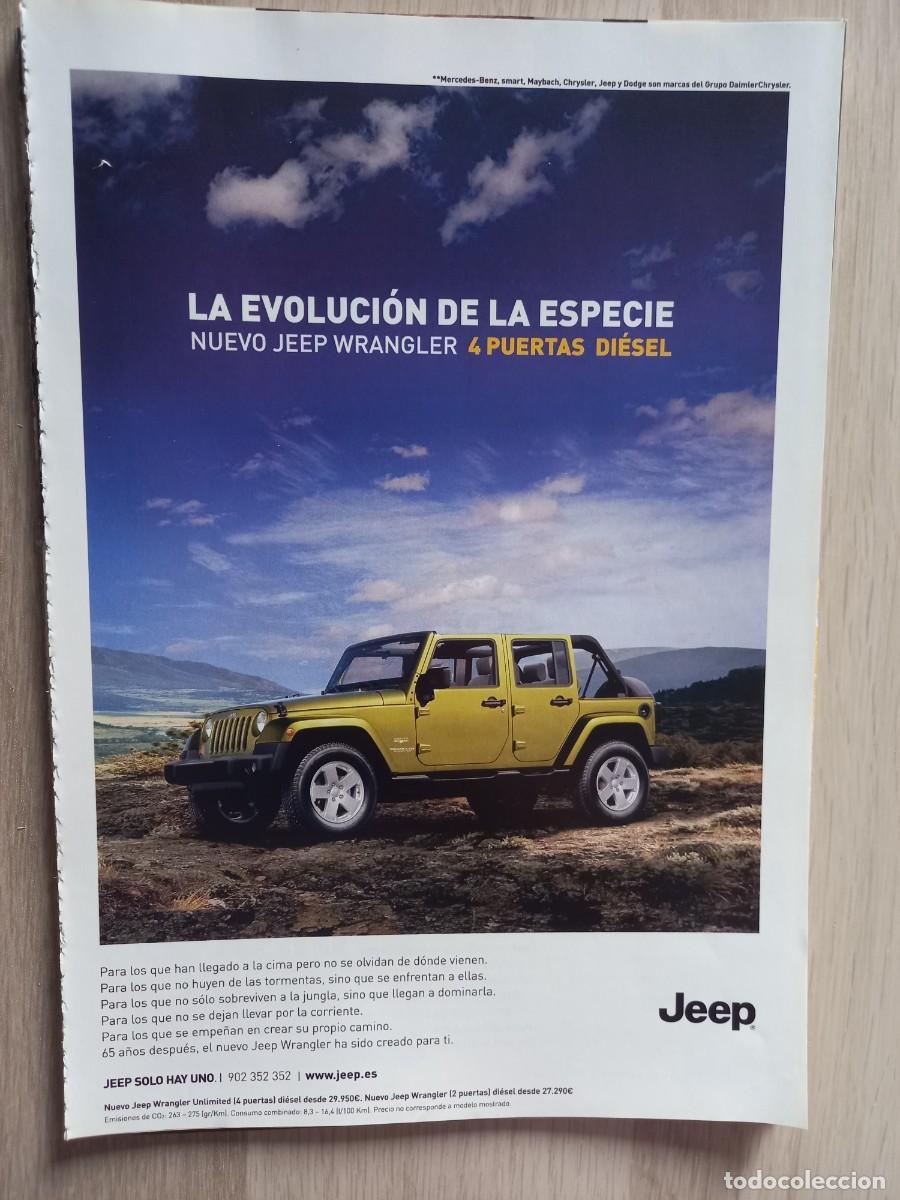 Coleccionismo de revistas y peri&oacute;dicos: ANUNCIO NUEVO JEEP WRANGLER. 25,5 X 17,5 CM.