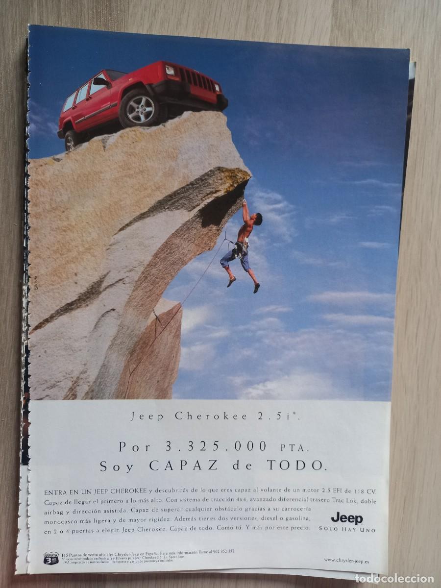Coleccionismo de revistas y peri&oacute;dicos: ANUNCIO NUEVO JEEP CHEROKEE 2. 5 I. 25,5 X 17,5 CM.