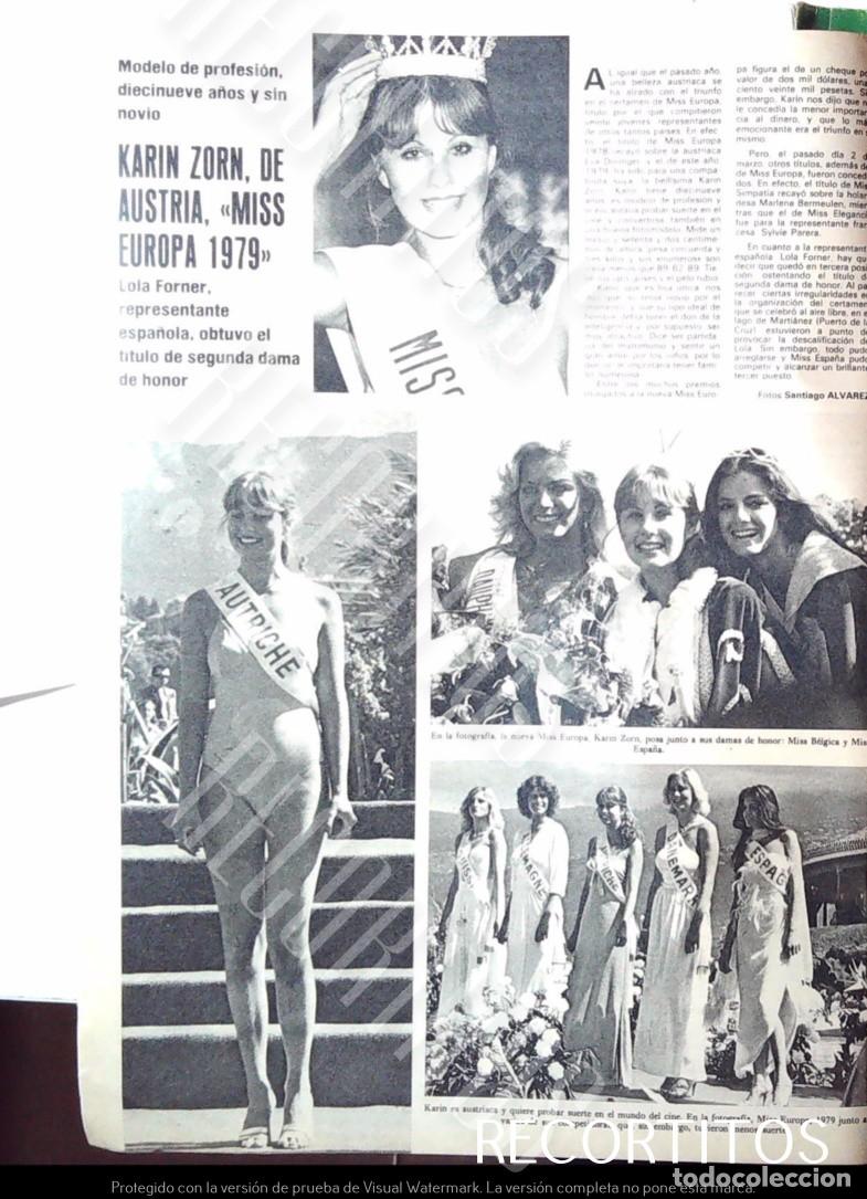 Coleccionismo de revistas y peri&oacute;dicos: LOLA FORNER MISS ESPA&Ntilde;A EN MISS ESUROPA KARIN ZORN