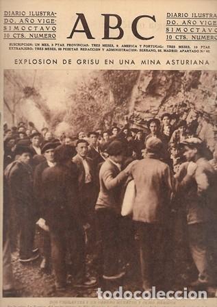 Coleccionismo de Revistas y Peri&oacute;dicos: PERIODICO ABC MADRID-SEVILLA 23 DE ENERO DE 1932 EXPLOSION DE GRISU EN UNA MINA ASTURIANA.A-ABC-0240