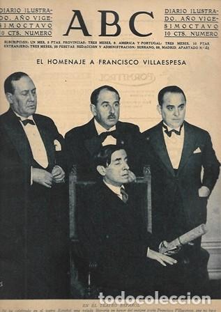 Coleccionismo de Revistas y Peri&oacute;dicos: PERIODICO ABC MADRID-SEVILLA 28 DE ENERO DE 1932 N&ordm;9053. HOMENAJE A FRANCISCO VILLAESPESA.A-ABC-0242