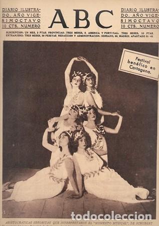 Coleccionismo de Revistas y Peri&oacute;dicos: PERIODICO ABC MADRID-SEVILLA 29 DE ENERO DE 1932 N&ordm;9054.FESTIVAL BENEFICO EN CARTAGENA.A-ABC-0243