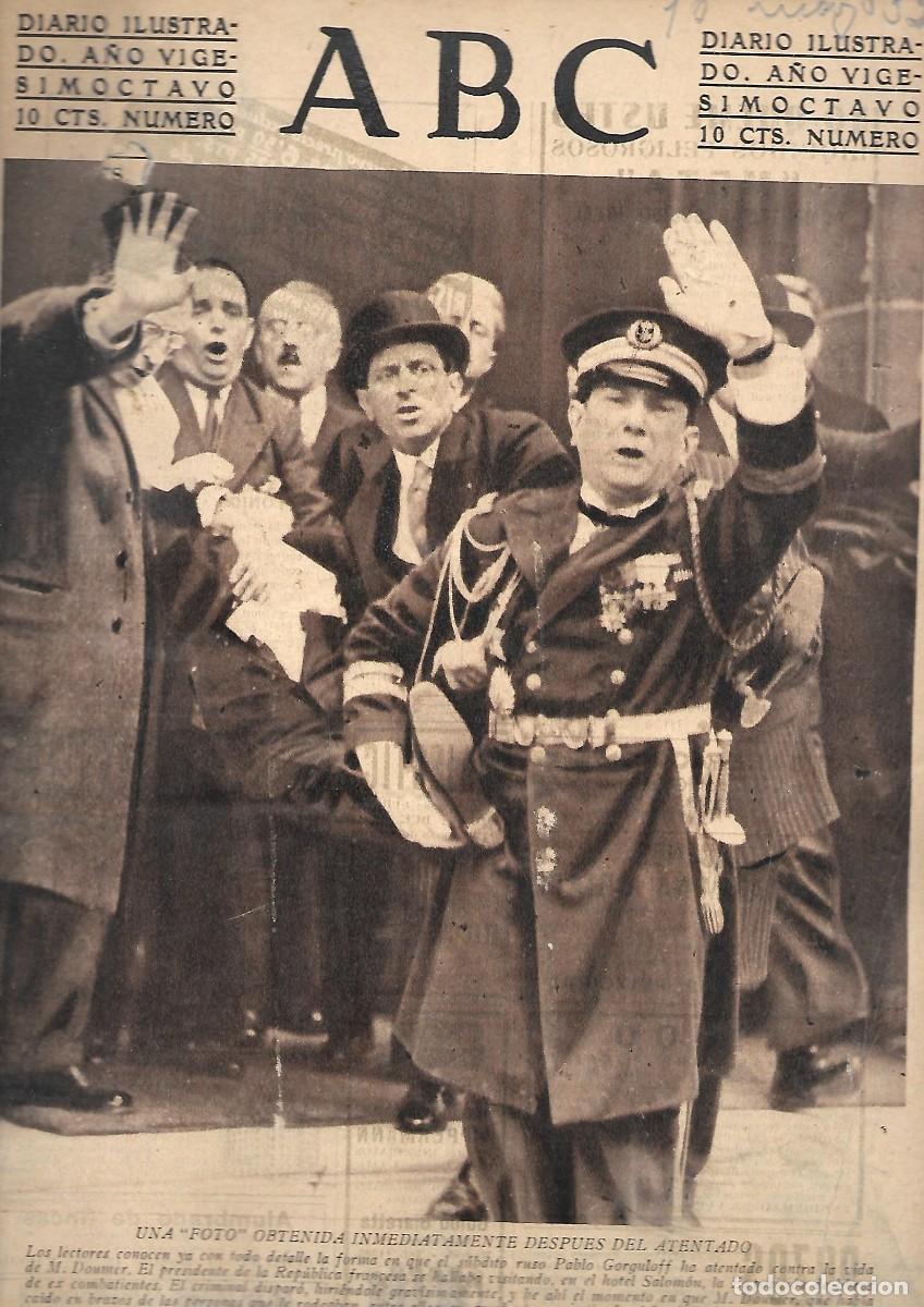 Coleccionismo de Revistas y Peri&oacute;dicos: PERIODICO ABC MADRID-SEVILLA 10 DE MAYO DE 1932 N&ordm; 9140 FOTO DESPUES DE ATENTADO.A-ABC-0274