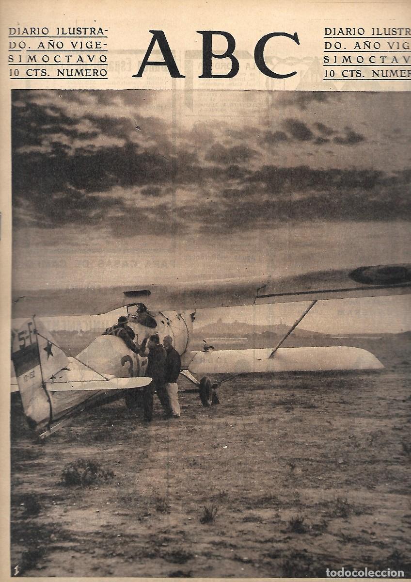 Coleccionismo de Revistas y Peri&oacute;dicos: PERIODICO ABC MADRID-SEVILLA 2 DE JULIO DE 1932 N&ordm;9185 LA VUELTA A ESPA&Ntilde;A EN AVION.A-ABC-0289