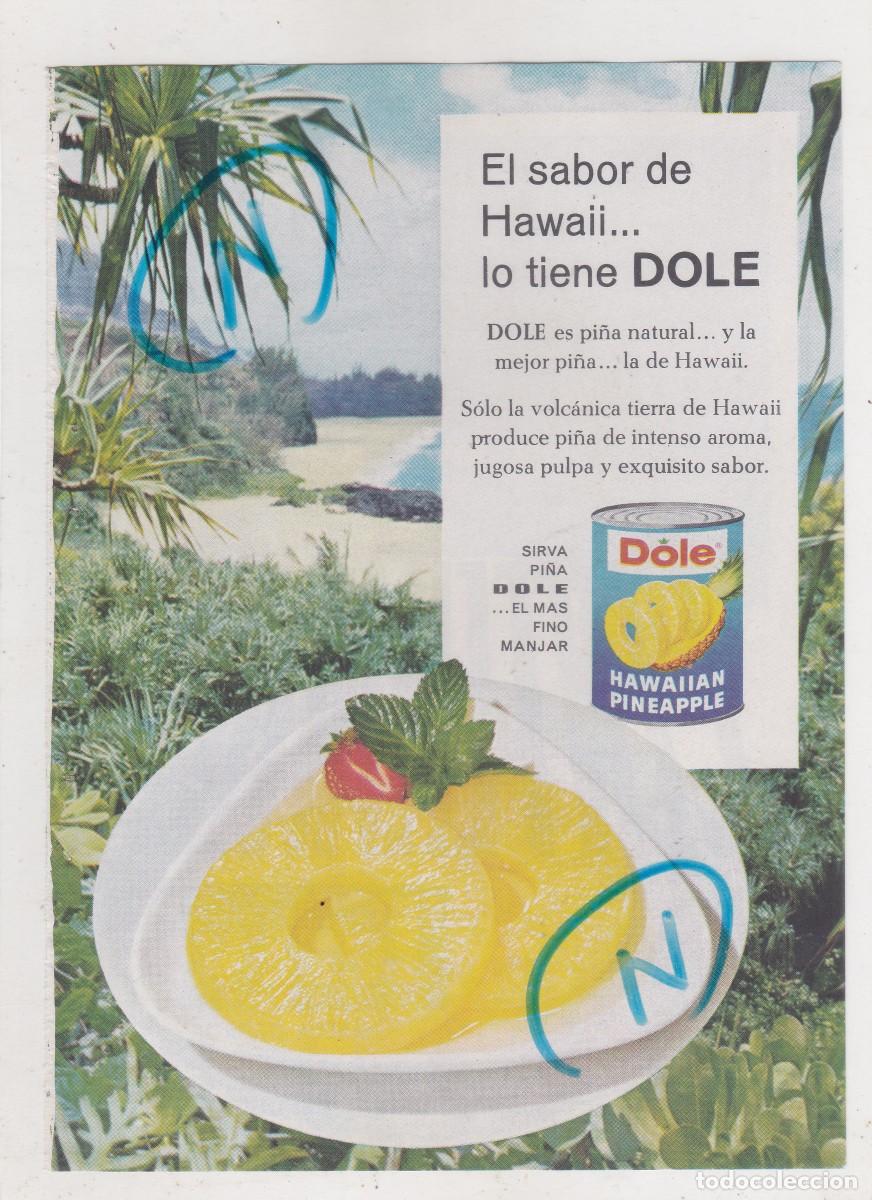 Coleccionismo de Revistas y Peri&oacute;dicos: PUBLICIDAD 1963. ANUNCIO DOLE. PI&Ntilde;A NATURAL + BRANDY CENTENARIO. TERRY (REVERSO)