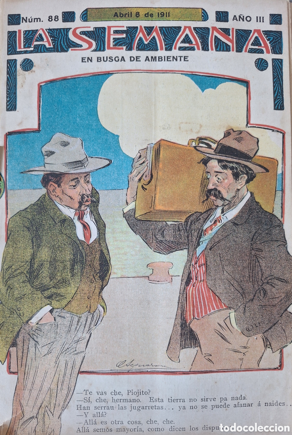 Coleccionismo de revistas y peri&oacute;dicos: REVISTA LA SEMANA ABRIL 1911 BODA PASCUAL CASTELLANOS CARNAVAL EN SARANDI GRANDE