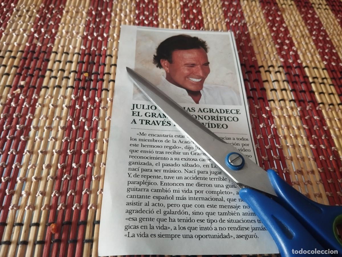 Coleccionismo de Revistas y Peri&oacute;dicos: JULIO IGLESIAS GRAMMY RECORTE REVISTA 2019