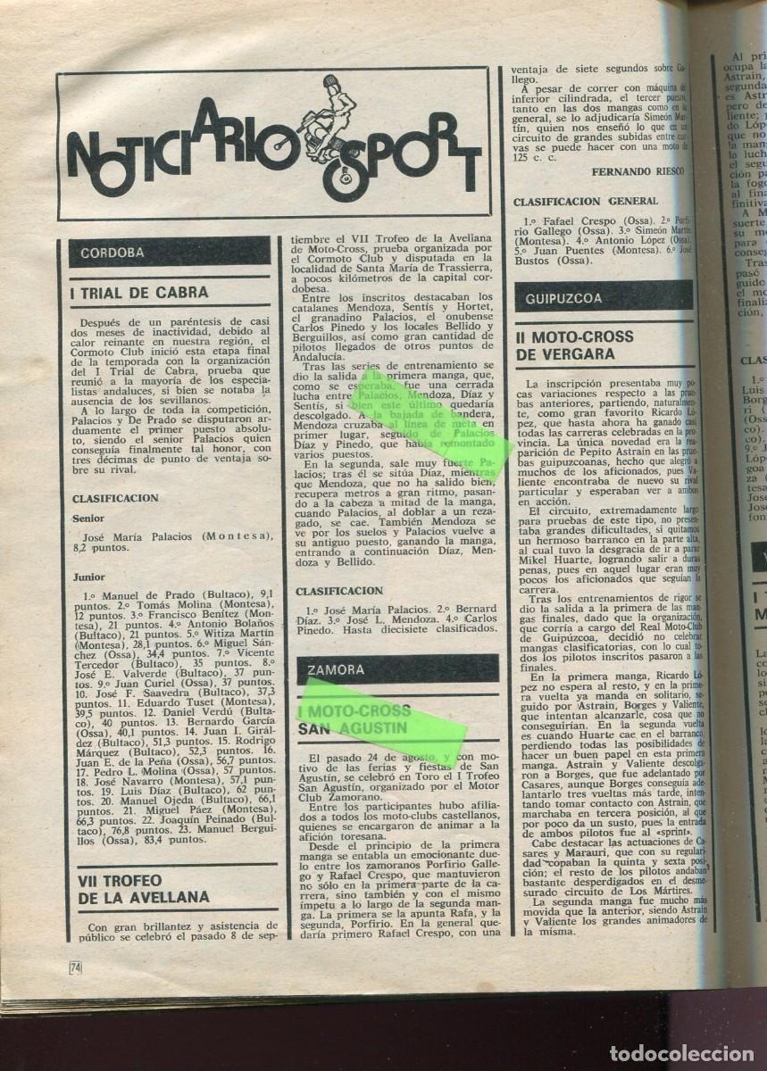 Coleccionismo de Revistas y Peri&oacute;dicos: REVISTA A&Ntilde;O 1975 MOTOS EN CABRA LA AVELLANA SAN AGUSTIN ZAMORA VERGARA LA CA&Ntilde;ADA VILLARREAL