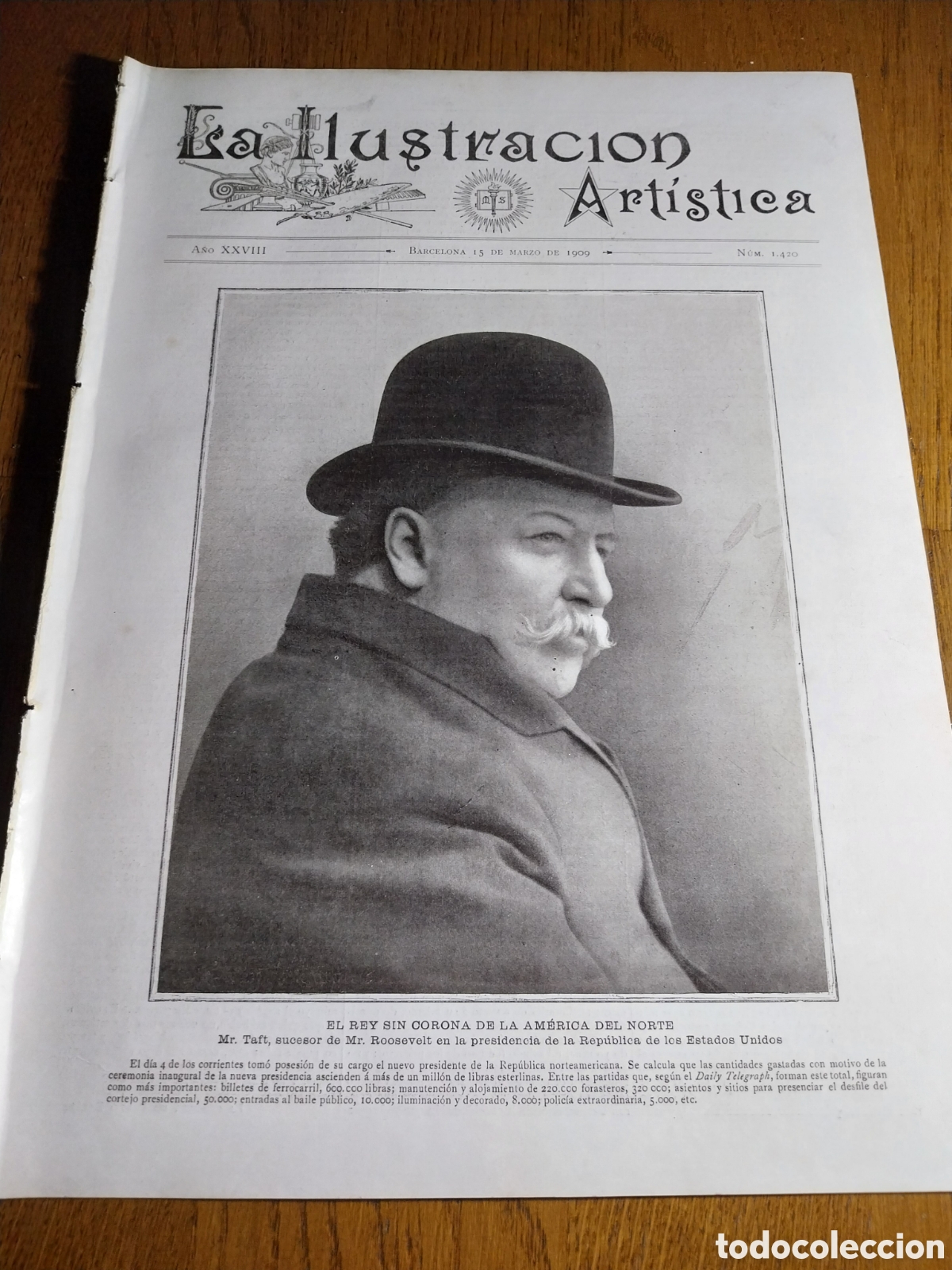 Collection Magazines and Newspapers: REVISTA 1909 ROOSEVELT EL REY SIN CORONA . OPERA SALOME . EMBAJADA DE FRANCIA EN MADRID