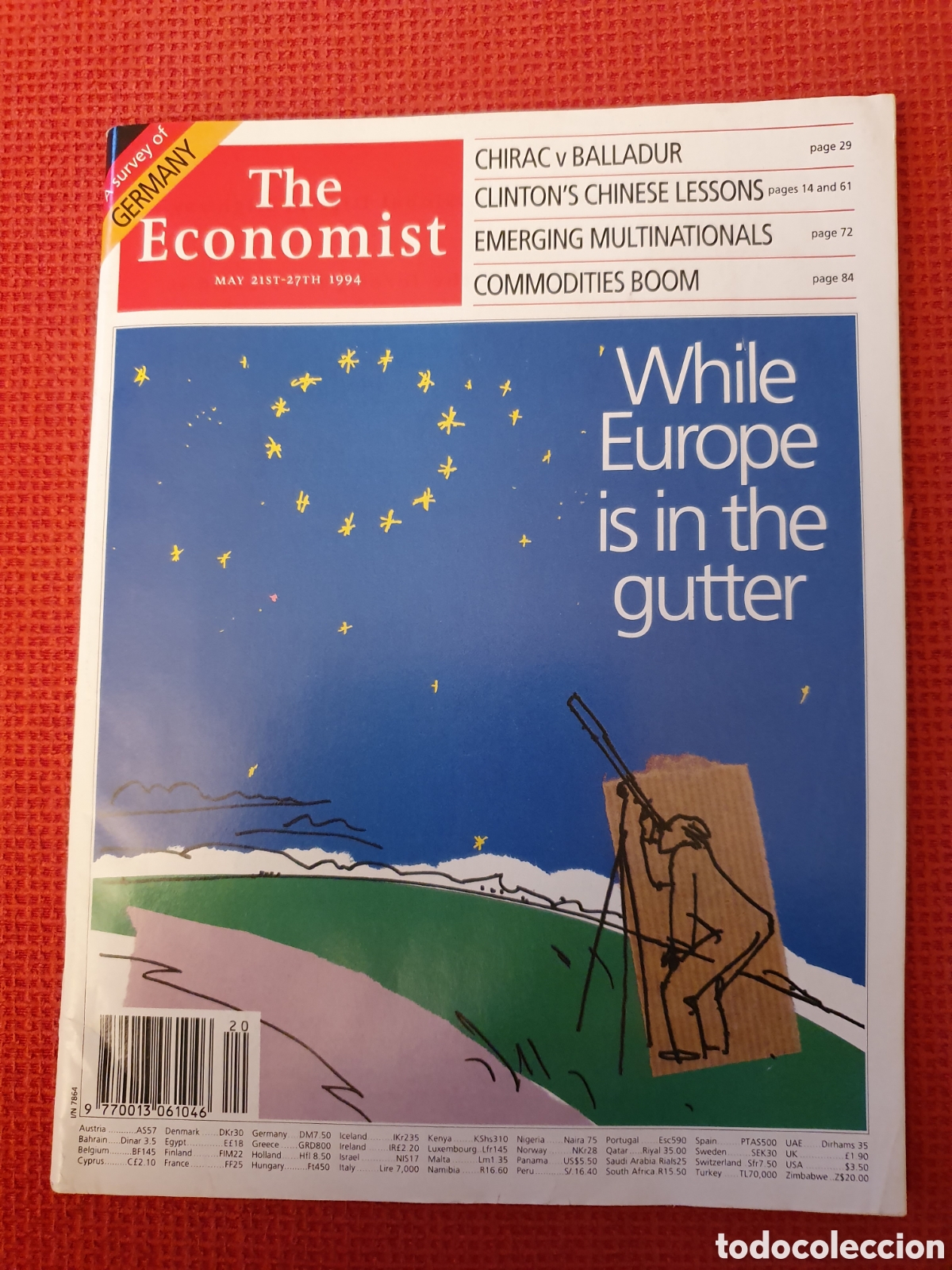 Collection Magazines and Newspapers: THE ECONOMIST VOLUME 331 N&ordm; 7864 - MAY 1994- WHILE EUROPE IS IN THE GUTTER