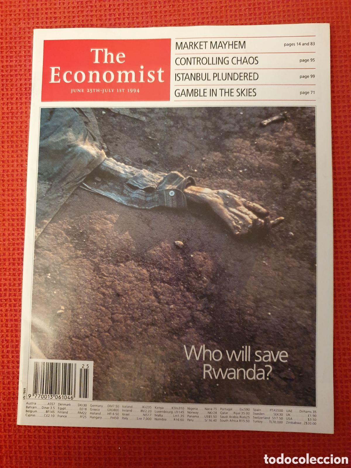 Collection Magazines and Newspapers: THE ECONOMIST VOLUME 331 N&ordm; 7869 - JUNE 1994- WHO WILL SAVE RWANDA ?