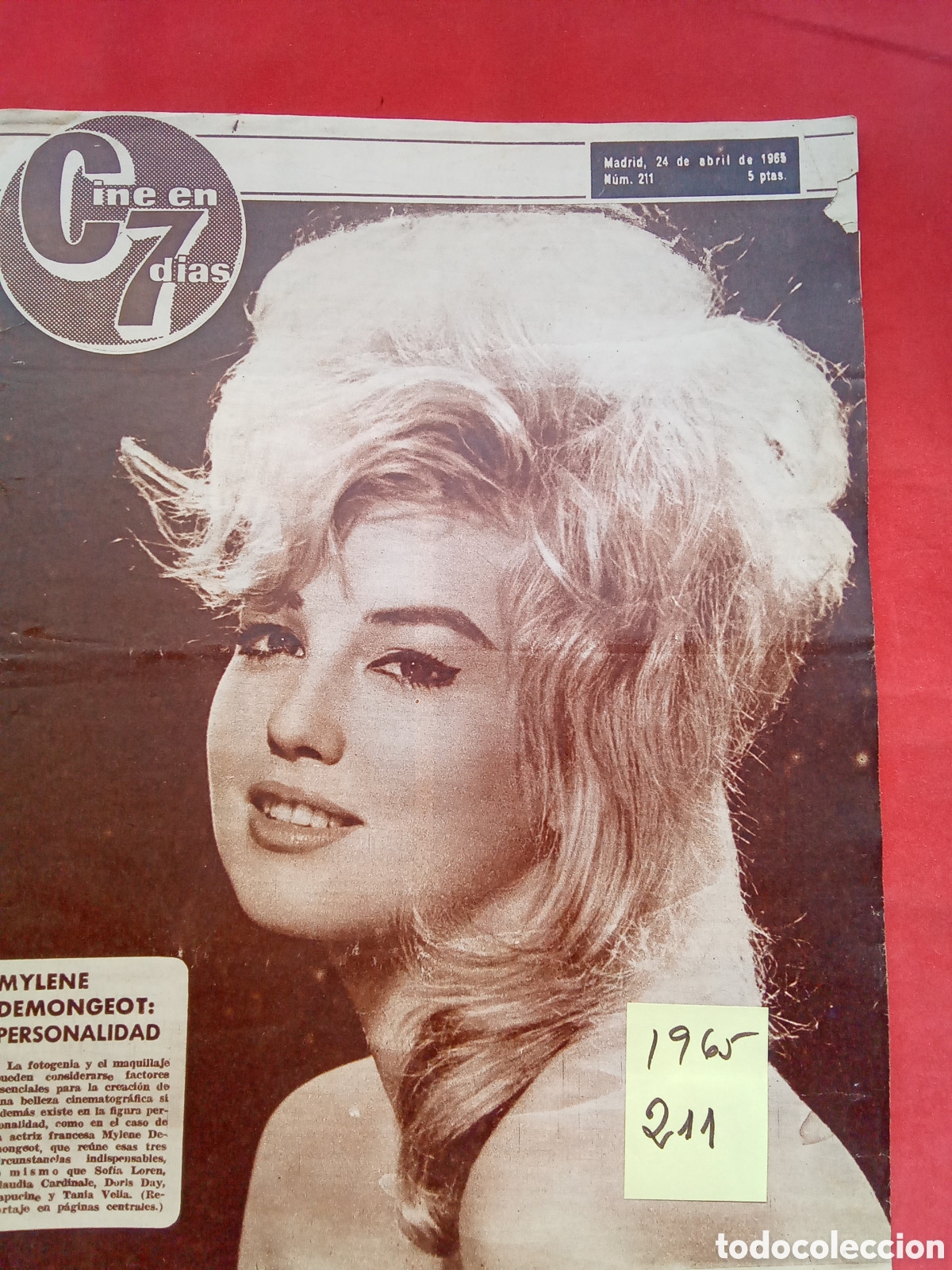 Collection Magazines and Newspapers: CINE EN 7 D&Iacute;AS . N&deg;. 211: FECHA : 24/ 4/ 1965