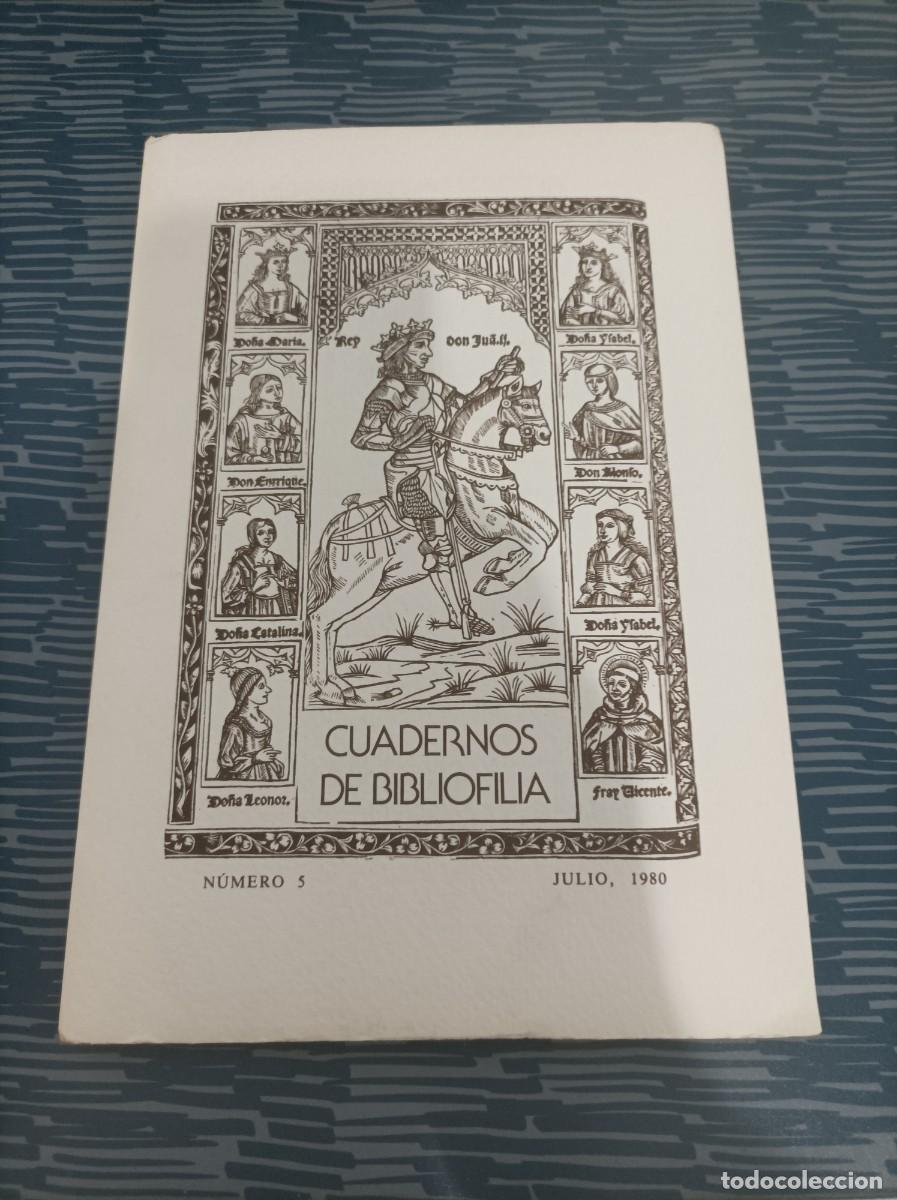 Collezionismo di Riviste e Giornali: CUADERNOS DE BIBLIOFILIA,NUM.5,JULIO 1980, 82 PAG,VER SUMARIO..