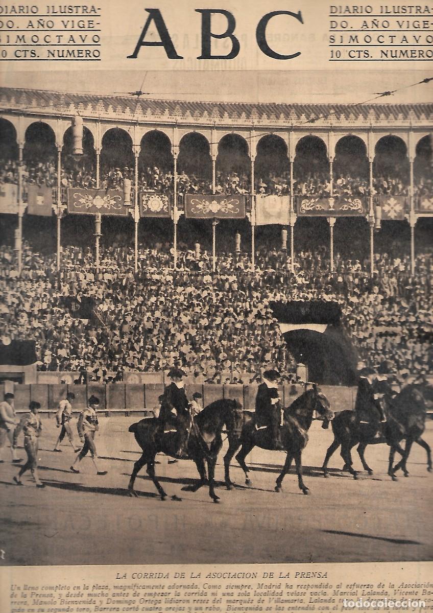 Coleccionismo de Revistas y Peri&oacute;dicos: PERIODICO ABC MADRID-SEVILLA 15 JULIO1932 N&ordm;9196 LA CORRIDA DE LA ASOCIACION DE LA PRENSA.A-ABC-0297
