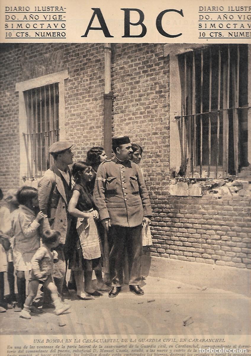 Coleccionismo de Revistas y Peri&oacute;dicos: PERIODICO ABC MADRID-SEVILLA 22 DE JULIO DE 1932 N&ordm; 9202 BOMBA CASA CUARTEL.A-ABC-0302