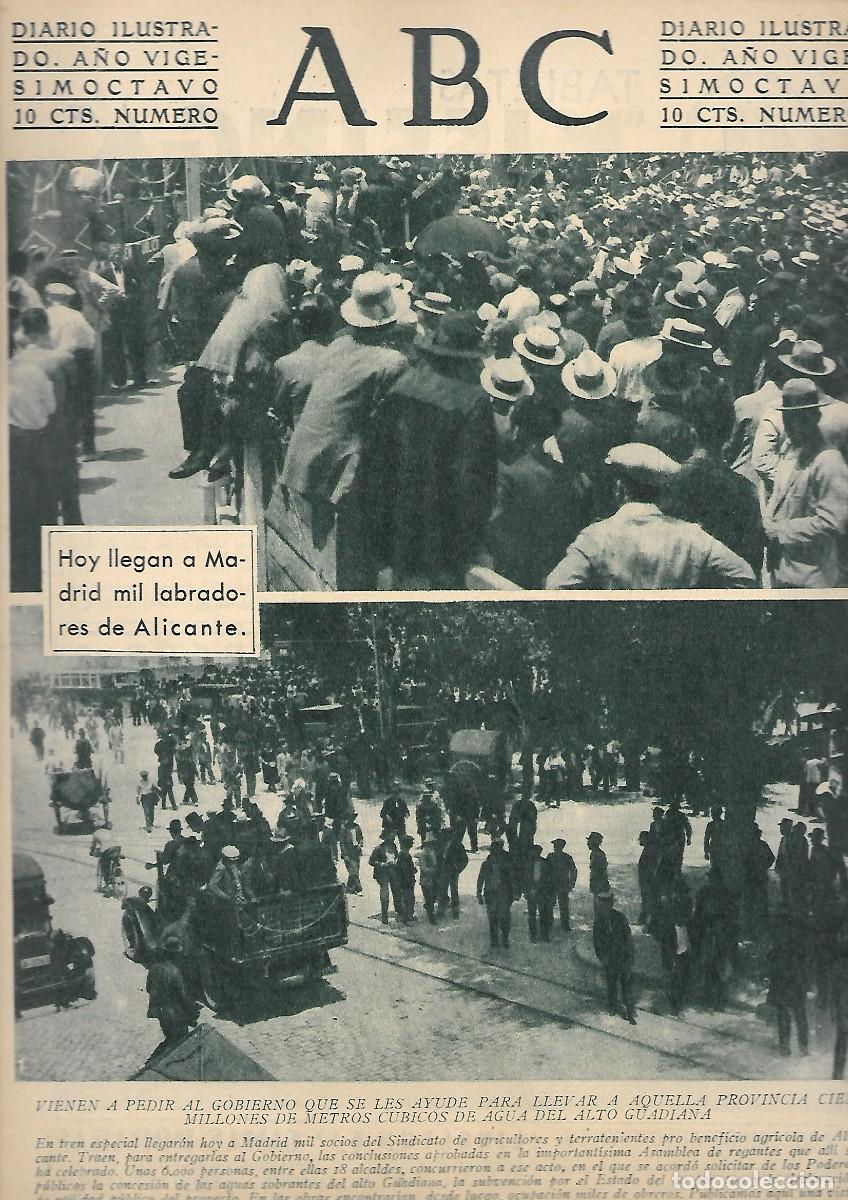 Coleccionismo de Revistas y Peri&oacute;dicos: PERIODICO ABC MADRID-SEVILLA 28 DE JULIO DE 1932 N&ordm;9207 LABRADORES QUE LLEGAN A MADRID.A-ABC-0305