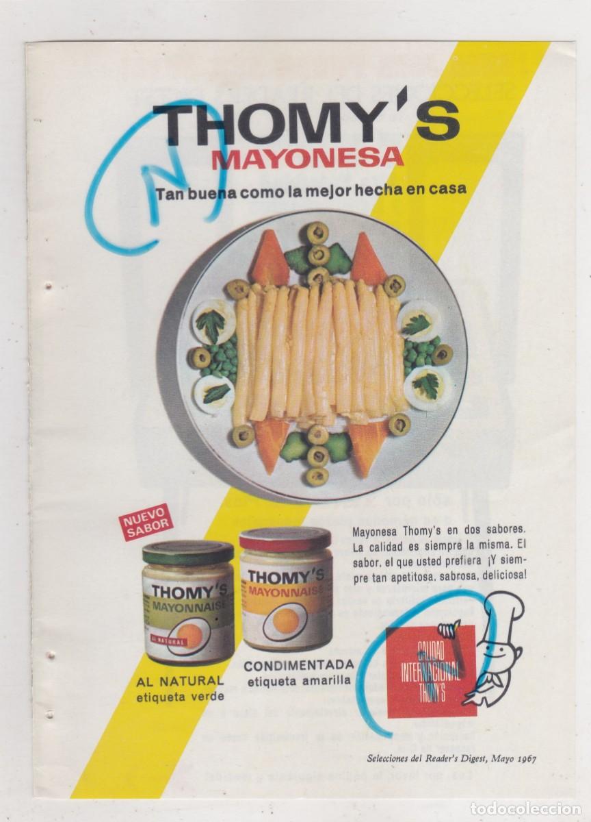 Coleccionismo de revistas y peri&oacute;dicos: PUBLICIDAD 1967. ANUNCIO MAYONESA THOMY'S