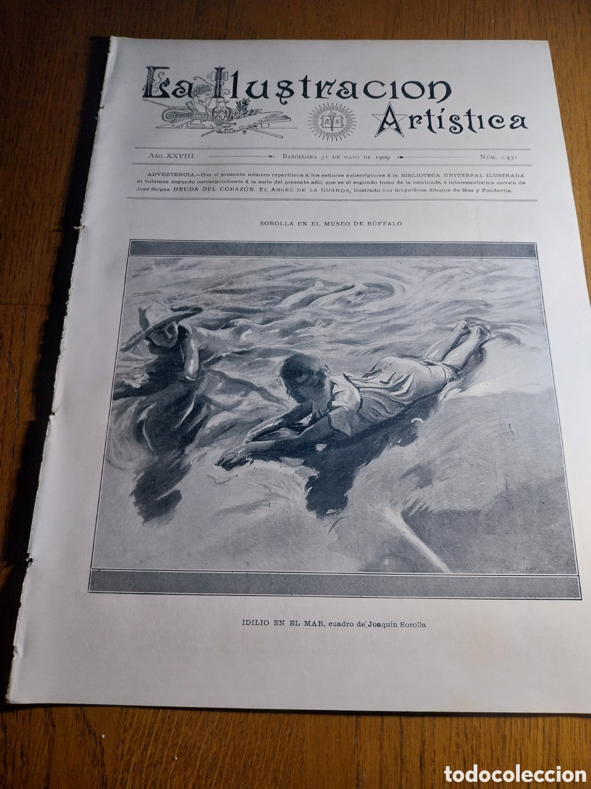 Sammeln von Zeitschriften und Zeitungen: REVISTA 1909 SOROLLA MUSEO D BUFFALO.CIRCUITO BAJO PENEDES.ALFONSO XIII VALENCIA EXPOSICION REGIONAL