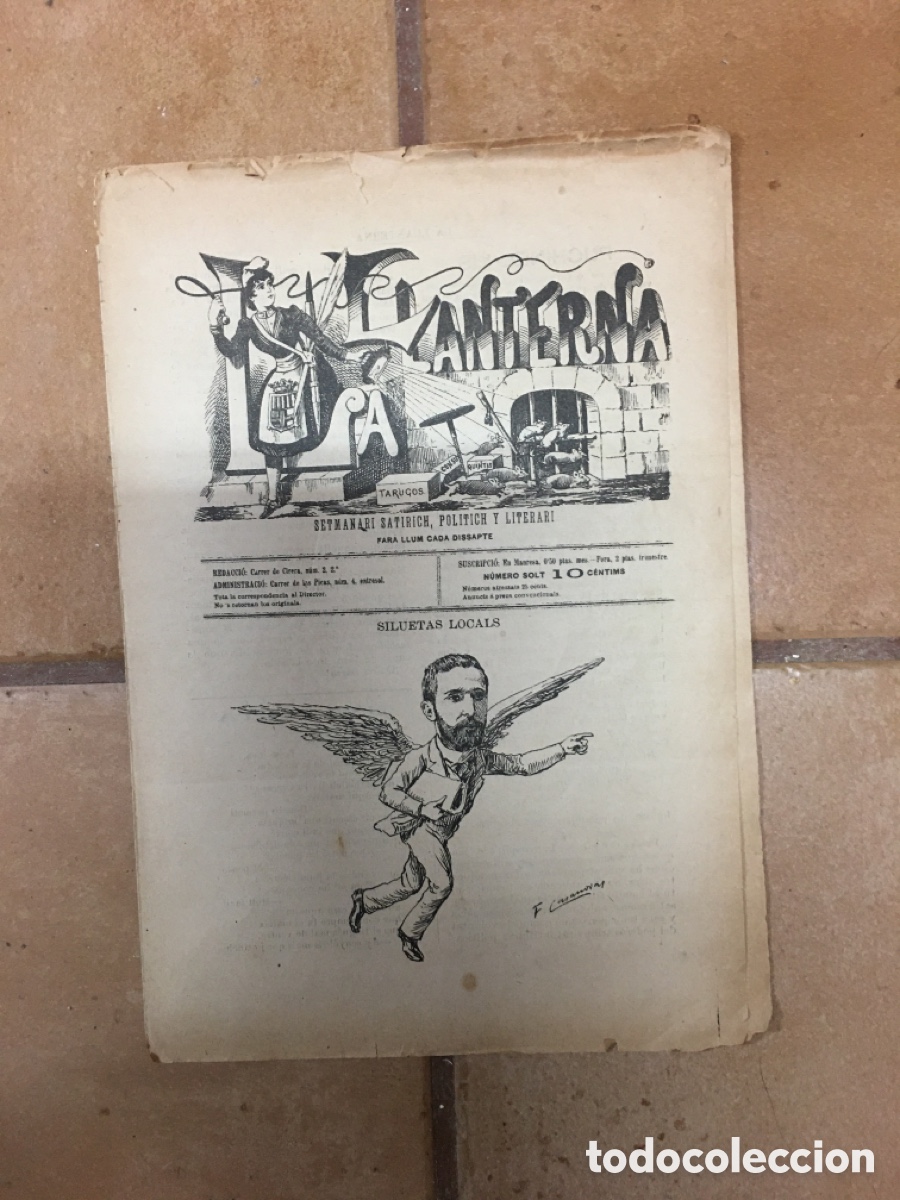 Coleccionismo de Revistas y Peri&oacute;dicos: 1898 circa MANRESA LA LLANTERNA sin datos de edici&oacute;n IL.LUST. F. CASANOVAS (probablemte n&ordm;1)