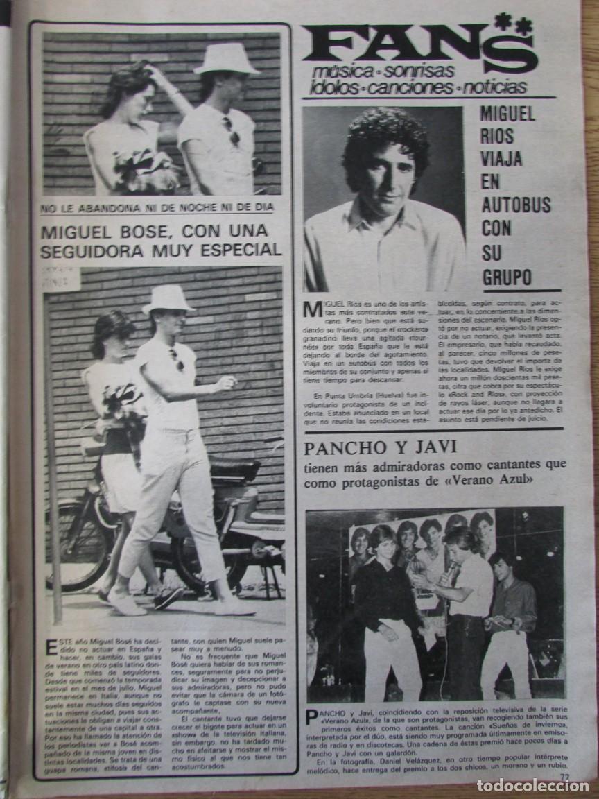 Coleccionismo de Revistas y Peri&oacute;dicos: RECORTE REVISTA SEMANA 2221 1982 MIGUEL BOS&Eacute;, MIGUEL R&Iacute;OS. PAOLA SALVATORE Y MAR&Iacute;A JES&Uacute;S