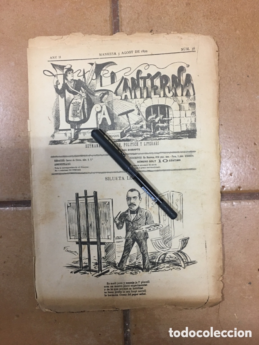 Coleccionismo de Revistas y Peri&oacute;dicos: 1899 5/8 -- MANRESA ''LA LLANTERNA'' n&ordm; 36 IL.LUSTRAT PER F. CASANOVAS