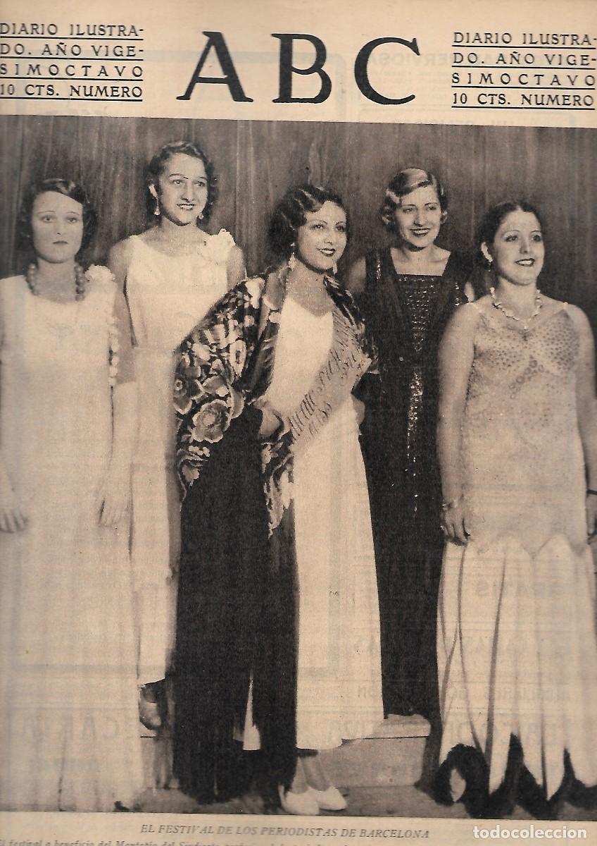 Coleccionismo de Revistas y Peri&oacute;dicos: PERIODICO ABC MADRID-SEVILLA 4 DE AGOSTO DE 1932 N&ordm;9213 FESTIVAL DE PERIODISTAS.A-ABC-0308