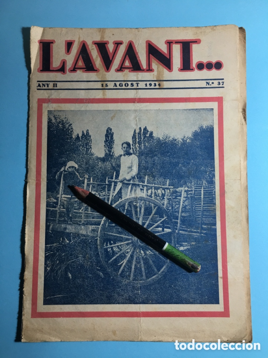 Collectionnisme de Revues et Journaux: 1934 15/8 n&ordm; 37 'L'AVANT' ORGAN DE L'AVANTGUARDISME DE LA F.J.C. DE C. (JOVES CATOLICS DE CATALUNYA)