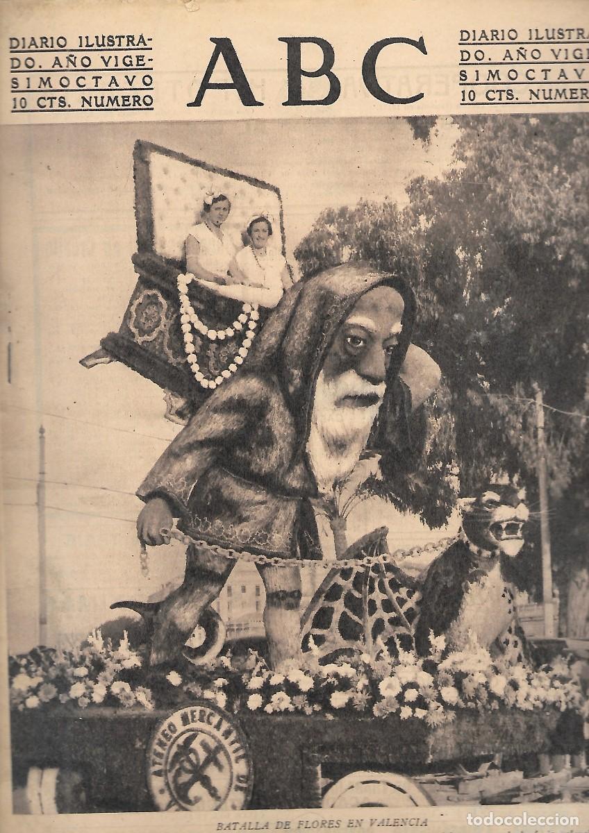 Coleccionismo de Revistas y Peri&oacute;dicos: PERIODICO ABC MADRID-SEVILLA 6 DE AGOSTO DE 1932 N&ordm;9215 BATALLA DE FLORES EN VALENCIA.A-ABC-0310