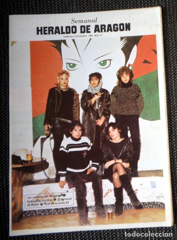 Coleccionismo de Revistas y Peri&oacute;dicos: SEMANAL HERALDO ARAG&Oacute;N N&ordm;77 Marzo 1984. ROCKERAS de ZARAGOZA ROCK. ESCRICHE BOXEO. CARNAVAL BIELSA