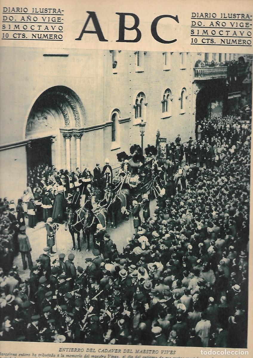 Coleccionismo de Revistas y Peri&oacute;dicos: PERIODICO ABC MADRID-SEVILLA 7 DE DICIEMBRE DE 1932 N&ordm;9224 ENTIERRO DEL MAESTRO VIVES.A-ABC-0318