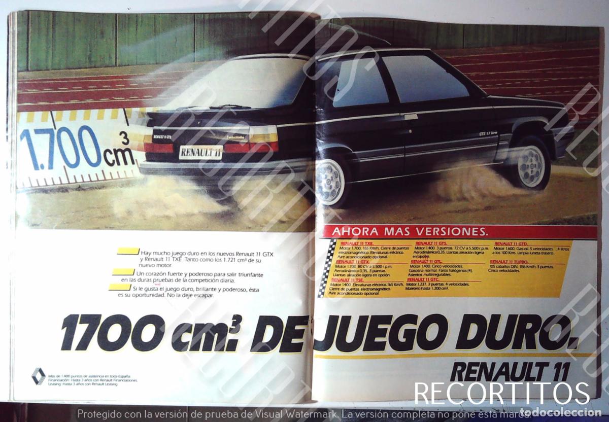 Coleccionismo de Revistas y Peri&oacute;dicos: renault 11 anuncio publicidad