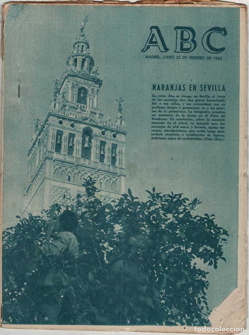 Coleccionismo de Revistas y Peri&oacute;dicos: Peri&oacute;dico ABC 25 febrero 1963. Naranjas en Sevilla