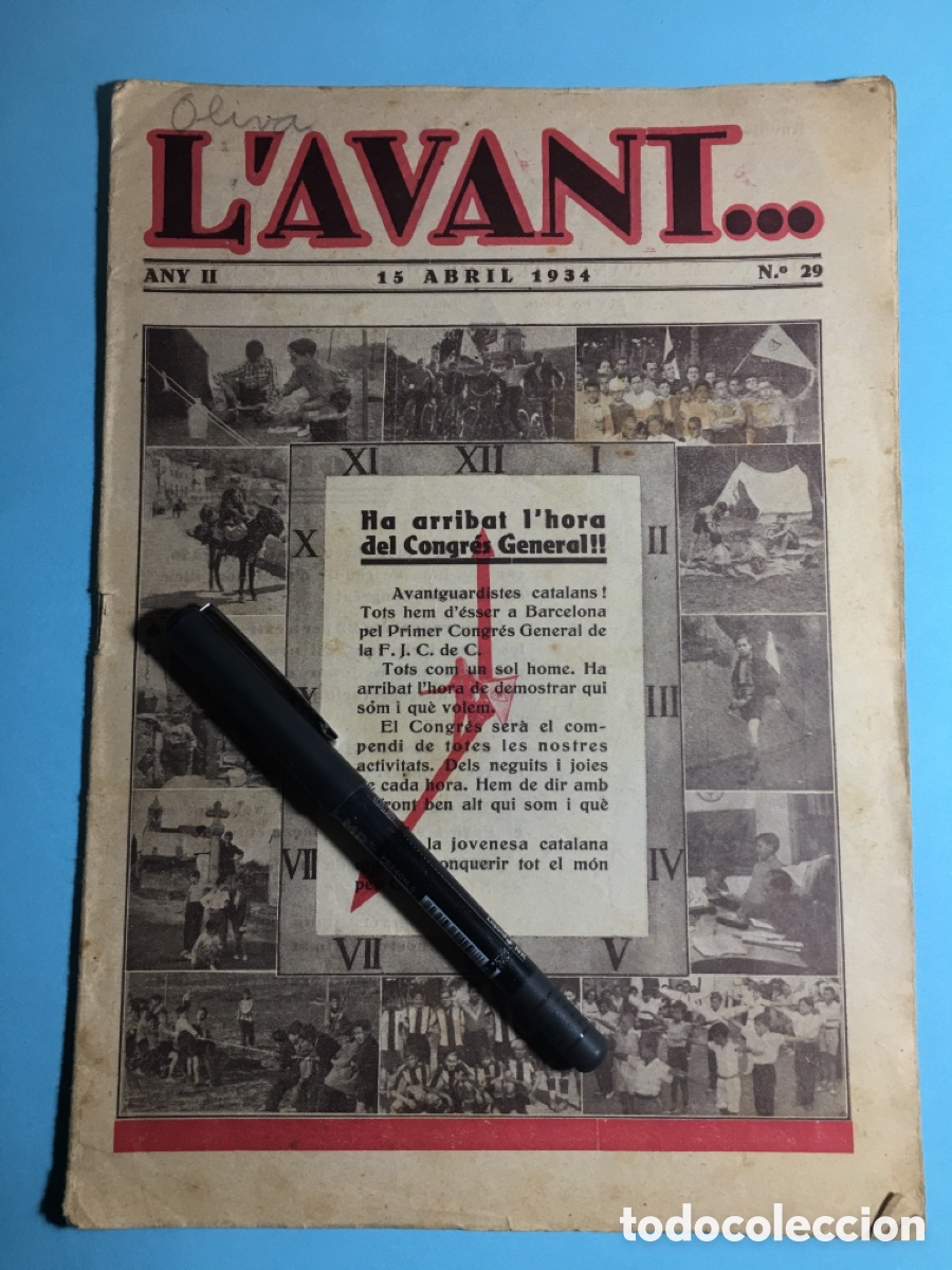 Collection Magazines and Newspapers: 1934 15/4 n&ordm;29 'L'AVANT' ORGAN DE L'AVANTGUARDISME DE LA F.J.C. DE C. (JOVES CATOLICS DE CATALUNYA)