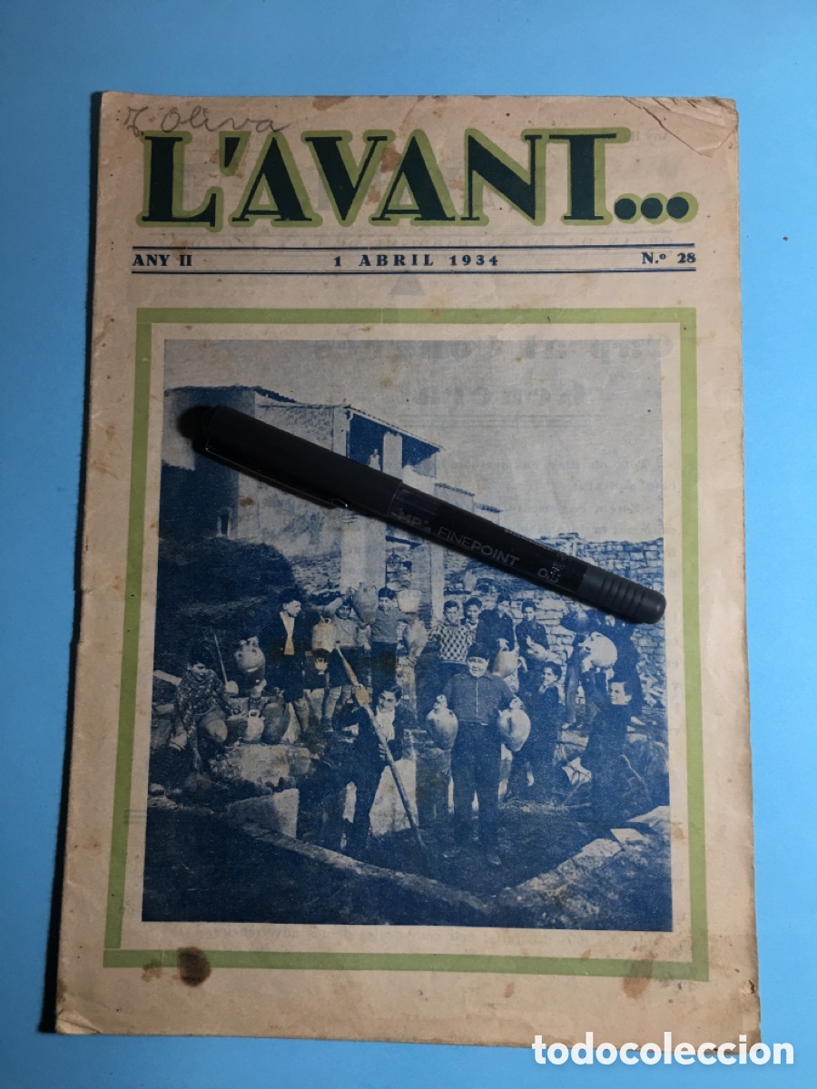Sammeln von Zeitschriften und Zeitungen: 1934 1/4 n&ordm;28 'L'AVANT' ORGAN DE L'AVANTGUARDISME DE LA F.J.C. DE C. (JOVES CATOLICS DE CATALUNYA)