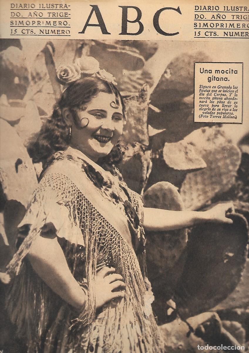 Coleccionismo de Revistas y Peri&oacute;dicos: PERIODICO ABC MADRID-SEVILLA 29 DE JUNIO DE 1935 N&ordm;10015 UNA MOCITA GITANA.A-ABC-0333