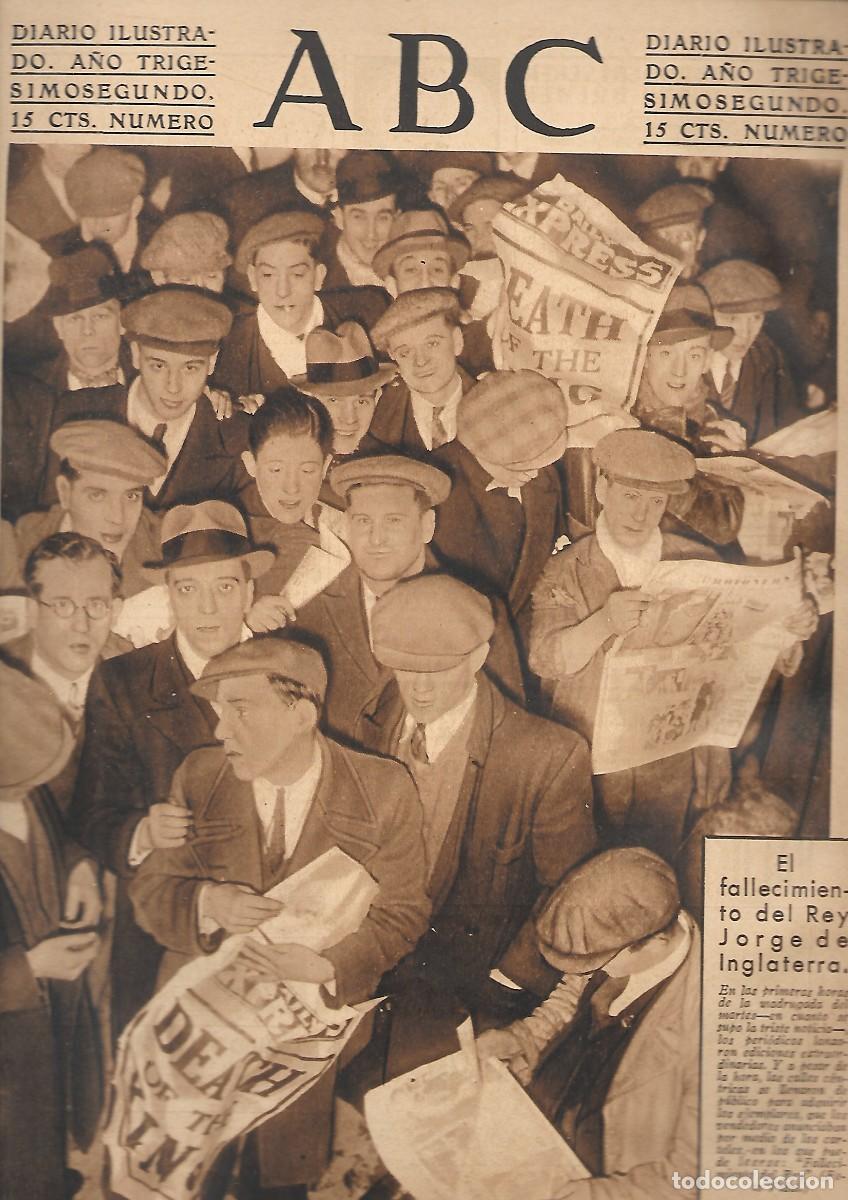 Coleccionismo de Revistas y Peri&oacute;dicos: PERIODICO ABC MADRID-SEVILLA 24 DE ENERO DE 1936 N&ordm;10193 FALLECIMIENTO DEL REY JORGE.A-ABC-0340